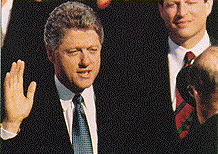 Picture of Bill Clinton being sworn in as President