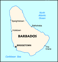 Map of  Barbados