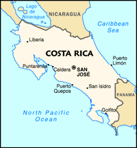 Map of  Costa Rica
