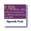 Thurman Speech to the 1999 National Conference on African-Americans and AIDS