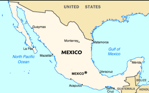 Map of  Mexico