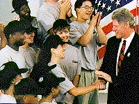 President Clinton with AmeriCorps members