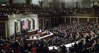 Photograph: View of the House Chamber during the President's Address.