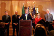 President Clinton makes remarks to the Embassy community, before he departs for Berlin, Germany.
