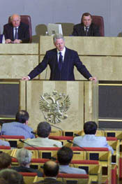 The President addresses the Duma.
