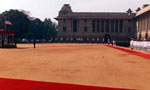Courtyard at Rashtrapati Bhavan, site of arrival ceremony for President Clinton, New Delhi.