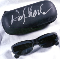 Ray Charles Dark Glasses and Autographed Case