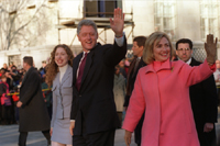 [PHOTO: The President, 
First Lady and Chelsea walk down Pennsylvania Avenue on Inauguration
day]